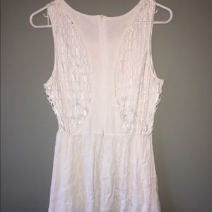 Sz L white open back dress